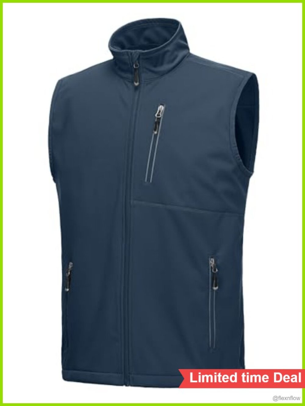 Men's Windproof Lightweight Sleeveless Golf Vest with Pockets
